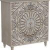 65" Curved Corner Cabinet – 5-Tier Freestanding Bookcase with Glass Doors & Adjustable Shelves (Distressed White) - Image 7
