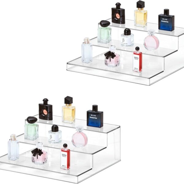 Clear 3-Tier Spice Rack Organizer – Cabinet, Pantry, Bathroom & More (2 Pack)