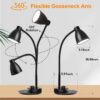 LED Desk Lamp with USB Port, 3 Color Modes, Dimmable, Flexible Gooseneck for Office & Bedside - Image 2