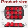 2-Pack Silicone Muffin Pan with Metal Frame – 12-Cup Non-Stick Cupcake & Egg Bite Molds - Image 7