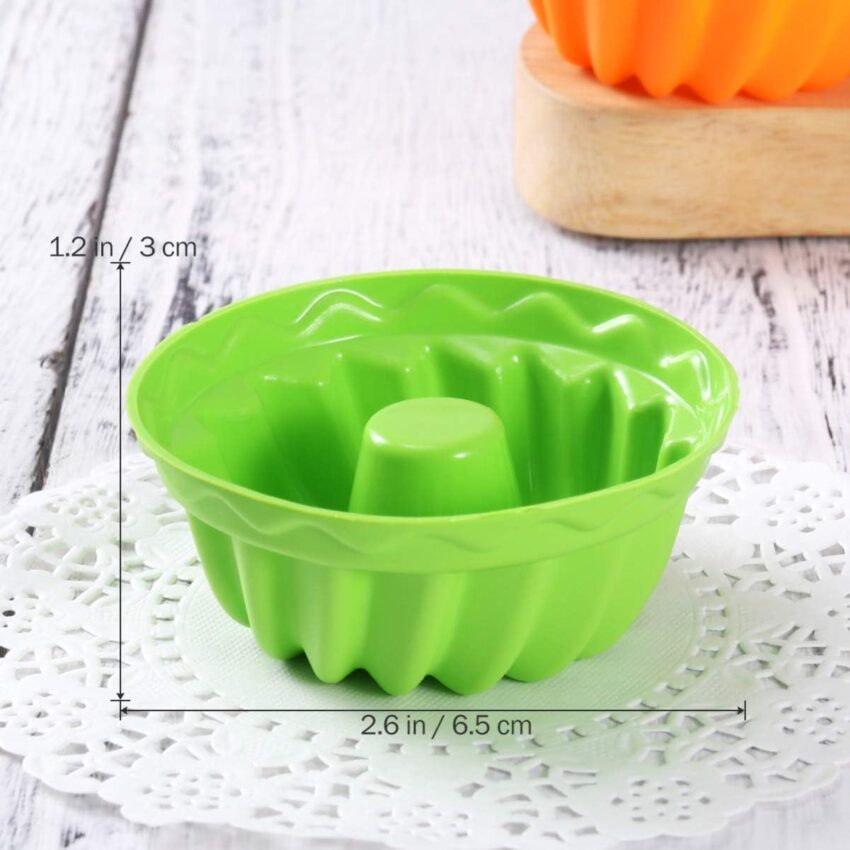 12 Pcs Silicone Fluted Cake Molds – Non-Stick Round Bundt Pan for Jello & Gelatin