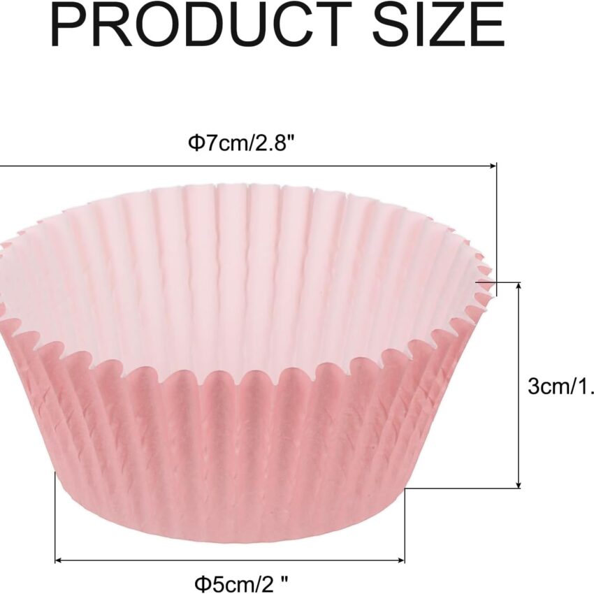 100-Piece Pink Cupcake Liners, Greaseproof Muffin Baking Cups