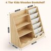 "Kids Bookshelf & Toy Storage Cabinet – 4-Tier Wooden Bookcase for Nursery & Playroom" - Image 7