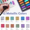 18-Color Glitter Watercolor Set – Metallic & Chameleon Paints with Brush & Paper - Image 7