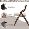 2-Pack Wooden Folding Chairs with Cushions – Portable Padded Seats for Kitchen, Office, or Events (Camel) - Image 3