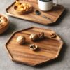 Set of 2 Acacia Wood Charcuterie Boards – Round & Square Serving Trays for Cheese, Fruit & Party Essentials - Image 7