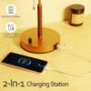 Dimmable Bedside Table Lamp with USB-C, Fabric Shade & Bulb – Small Nightstand Lamp for Bedroom/Living Room - Image 3