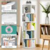 Rotating 5-Tier Bookshelf Tower – 360° Display Bookcase for Small Spaces, Bedroom & Living Room - Image 3
