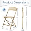 4-Pack Padded Folding Chairs – Heavy-Duty Steel Frame, Indoor/Outdoor Use, Gold/Almond - Image 5