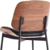 Mid-Century Modern Dining Chairs Set of 4 – Walnut Back & Black Faux Leather with Cushioned Seats - Image 2