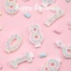 Number 5 Birthday Candle with 12 Rainbow Pearl Candles – Macaron Glitter Cake Topper - Image 5