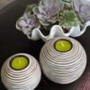 Tuva Orb Candle Holders (Set of 2) – Light Brown & White for Dining, Living Room & Table Decor - Image 3