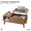 Fluted Lift-Top Coffee Table – Modern Wood Center Table with Hidden Compartment (Walnut) - Image 3