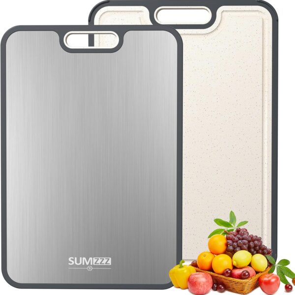 Titanium Cutting Board – Double-Sided, Food-Grade with Wheat Straw PP, Dishwasher Safe (16”×11”)