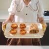 Set of 3 White Serving Platters with Handles – 18.3/16.7/14.8" Reusable Rectangular Trays for Dinner, Cake, Turkey & More - Image 5