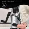 Rotary Cheese Grater with Handle – 3-Blade Mandoline Slicer & Vegetable Grinder with Peeler - Image 3