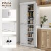 72.5" Freestanding Kitchen Pantry – Tall Storage Cabinet with 4 Doors & Adjustable Shelves (White) - Image 2