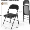 10-Pack Folding Chairs, Black PU Leather with Metal Frame, 350 lbs. Capacity - Image 5