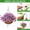 Purple Artificial Daisy Hanging Flowers in Basket – UV Resistant Faux Plants for Outdoor Patio, Lawn & Garden Decor - Image 6