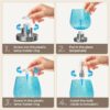 Vintage Touch Bedside Lamp – 3-Way Dimmable with Warm LED, Blue Glass Design (Ideal Gift) - Image 4