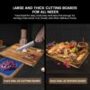 7-Piece Large Cutting Board Set – Acacia Wood & Plastic Mats with Holder, Juice Groove & Non-Slip Design - Image 6