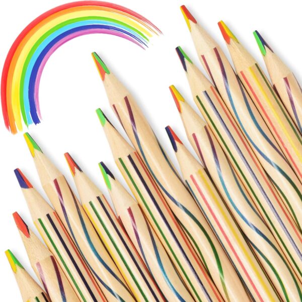 30-Pack Easter Basket Stuffers – 4-in-1 Rainbow Colored Pencils for Kids