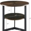 Large Rustic Round End Table – Solid Wood with Shelf & Black Metal Legs - Image 6