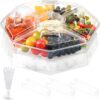 Rotating Serving Tray with Lid – 5-Compartment Chilled Veggie & Appetizer Platter - Image 5