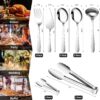 12-Piece Serving Set – Spoons, Forks, Tongs, Ladle, Cake Server & Appetizer Tongs for Buffet & Catering - Image 7