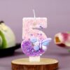 Glitter Number 5 Candle – Pink & Purple Butterfly Cake Topper for Girls & Women - Image 6