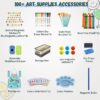 Kids Art Easel Accessories Kit – 100+ Pieces with Paints, Brushes, Markers & More - Image 7