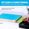 Bamboo Cutting Board Set – Includes 6 Color-Coded Plastic Boards with Food Icons for Easy Organization - Image 2