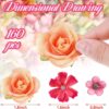 160 Pcs Mini Faux Flower Heads – Multicolor Silk Peony, Daisy, Rose & Plum Blossoms for DIY Crafts, Wedding & Home Decor - Image 6