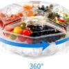 Rotating Serving Tray with Lid – 5-Compartment Chilled Veggie & Appetizer Platter - Image 2