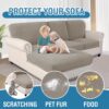 2025 6-Piece Stretch Sectional Couch Covers – L-Shaped Sofa Cover for Left/Right Chaise, Taupe - Image 2