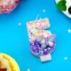 Glitter Number 5 Candle – Pink & Purple Butterfly Cake Topper for Girls & Women - Image 5