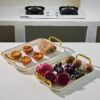 Set of 3 White Serving Platters with Handles – 18.3/16.7/14.8" Reusable Rectangular Trays for Dinner, Cake, Turkey & More - Image 2
