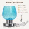 Vintage Touch Bedside Lamp – 3-Way Dimmable with Warm LED, Blue Glass Design (Ideal Gift) - Image 3