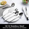 10" Heavy-Duty 18/10 Stainless Steel Hostess Serving Utensil Set – Spoons, Fork, Tongs & Server - Image 2