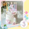 Rainbow Number 3 Birthday Candle – 3D Macaron Glitter with 12 Spiral Candles - Image 4