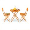"3-Piece Folding Bistro Set – Indoor/Outdoor Table & Chairs, Orange" - Image 5