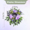 Hydrangea Floral Candle Holder Centerpiece – Artificial Silk Flowers with Glass Votive - Image 3