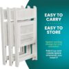 White Stackable Folding Chairs with Padded Seat & Mesh Back (24 Pack, 800 lbs. Capacity) - Image 5