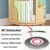 2 Tier Rotating Bookshelf with Legs, Small Stackable Display Revolving Bookcase - Image 6