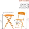 "3-Piece Folding Bistro Set – Indoor/Outdoor Table & Chairs, Orange" - Image 4