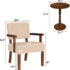 2 Accent Chairs with Table – Soft Seat & Armrests for Living Room, Bedroom, or Office (Beige) - Image 6