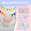 Number 5 Birthday Candle with 12 Rainbow Pearl Candles – Macaron Glitter Cake Topper - Image 7