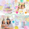 Pastel Birthday Decorations – Pre-Strung Banner, Honeycomb Balls, Swirls & Garland (No DIY Needed) - Image 4