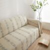 Chenille Boho Sofa Cover – Washable Sectional Couch Protector for 2-Cushion Loveseat (Beige Gray, 71" x 118") - Image 2