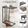 Slim C-Shaped End Table – Grey Snack/Laptop Table for Sofa or Bed - Image 5